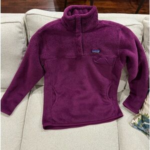 Patagonia women's Re-tool Snap-T fleece pullover. XL. Purple